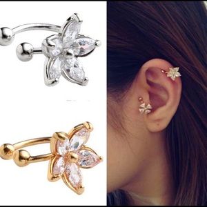 Audrey Flower Ear Cuff Earrings